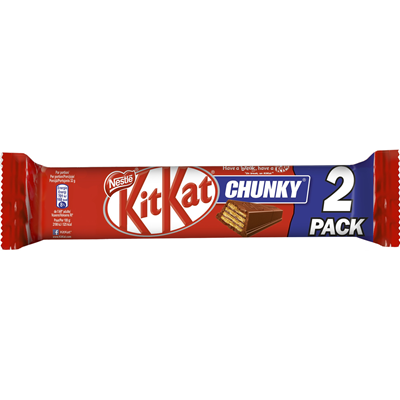 Barres chocolatées Kit Kat Chunky Duo 64 g - Lot de 24 - Barre de chocolat
