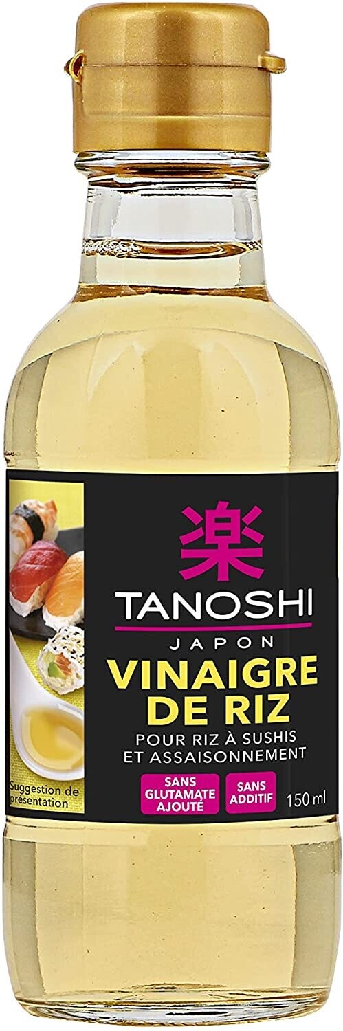 Sauce TANOSHI - Vinaigre de Riz - Idéal pour Assaisonner Salades, Marinades et Riz Sushi - 150 ml - Lot de 3 bouteilles
