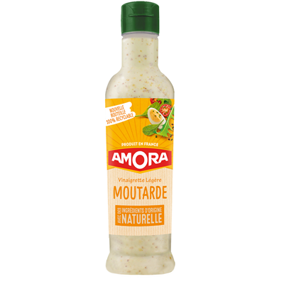 Vinaigrette à la moutarde Amora 100% naturelle, flacon souple 380 ml - Sauce vinaigrette Amora