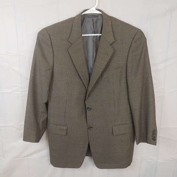 Hickey Freeman Bespoke Tan Wool Blazer Size 42 Long