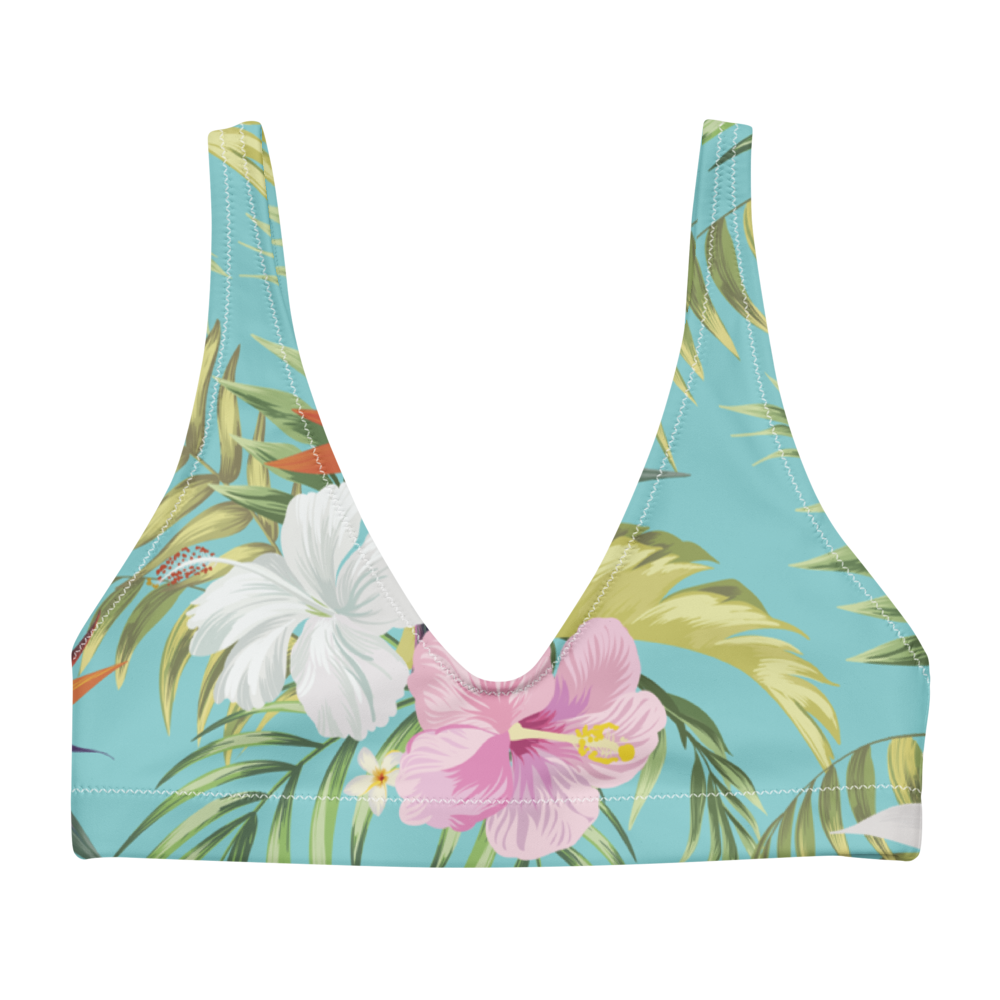 Tropical Exotic Recycled Removable Padding Bikini Top Separate