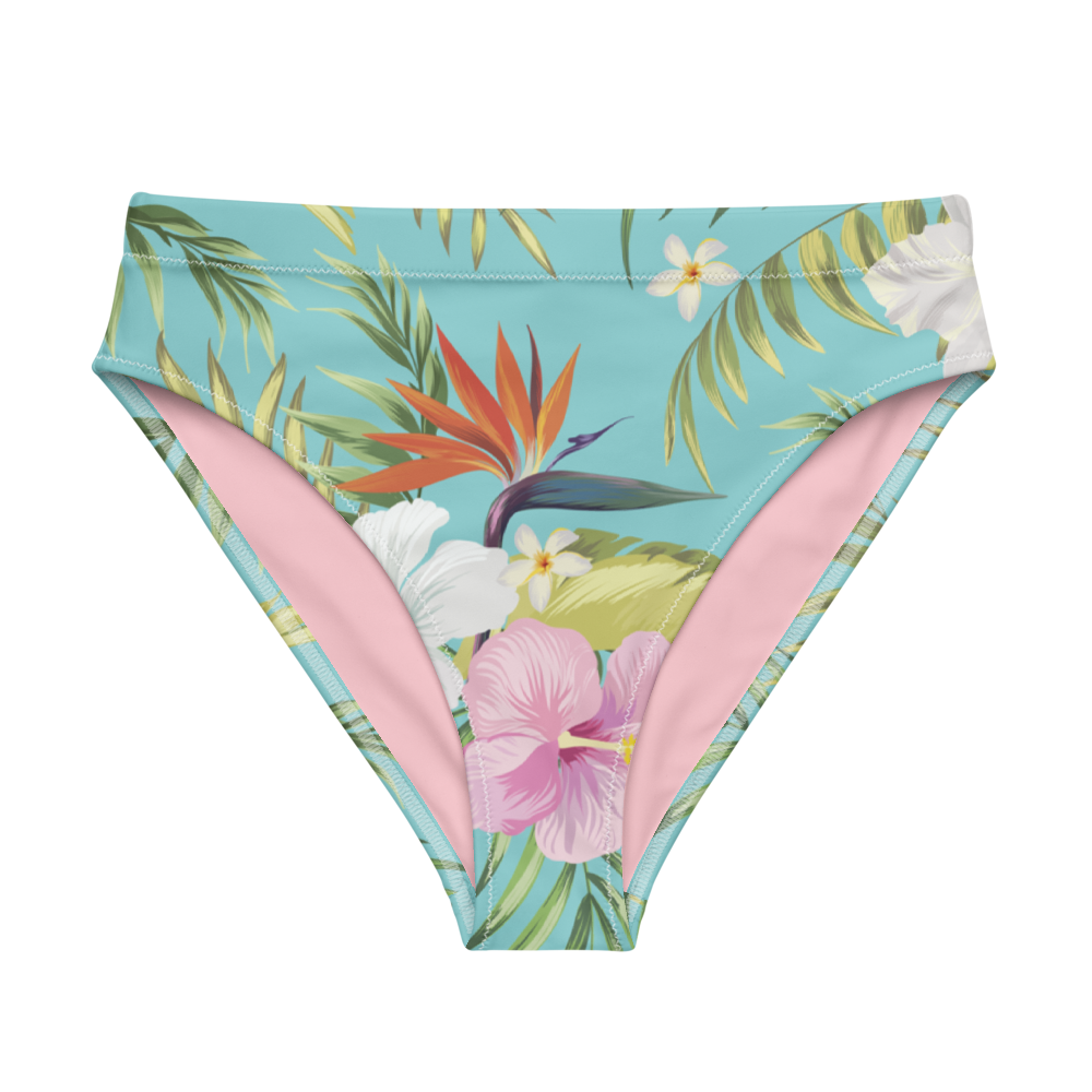 Tropical Exotic High-waisted Bikini Bottom Separate