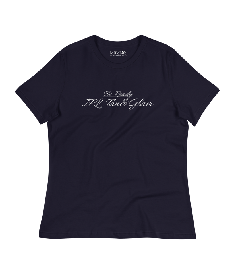 IPL Tan & Glam Women's Relaxed Navy T-Shirt