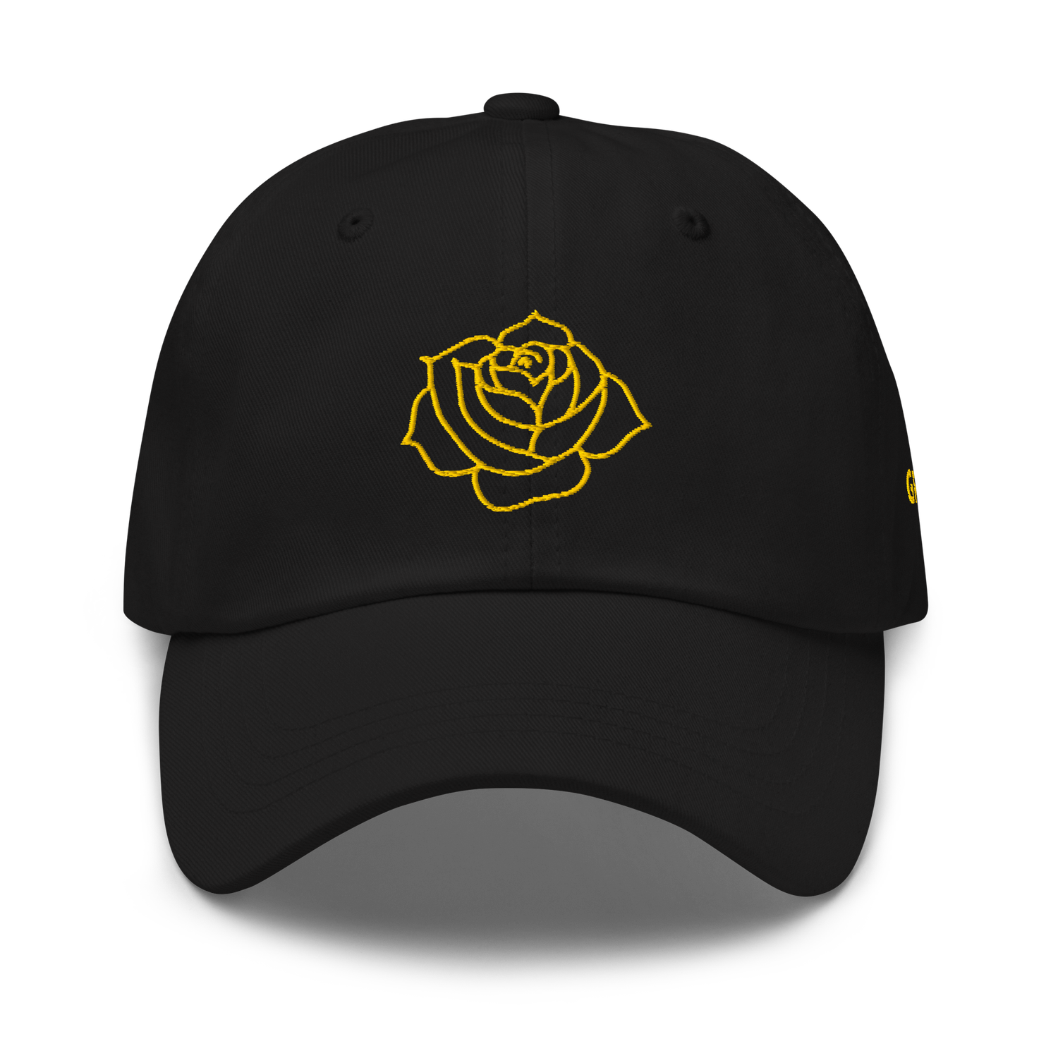 IPL Embroidered Yellow Gratitude Rose Outline Cotton Hat