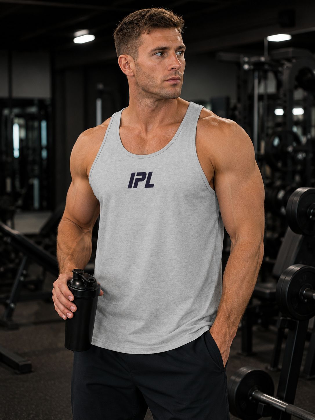 Men's Black IPL Logo Classic Tank Top