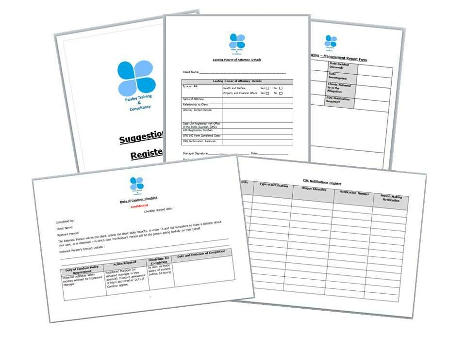 Domiciliary Care Management Documents Package