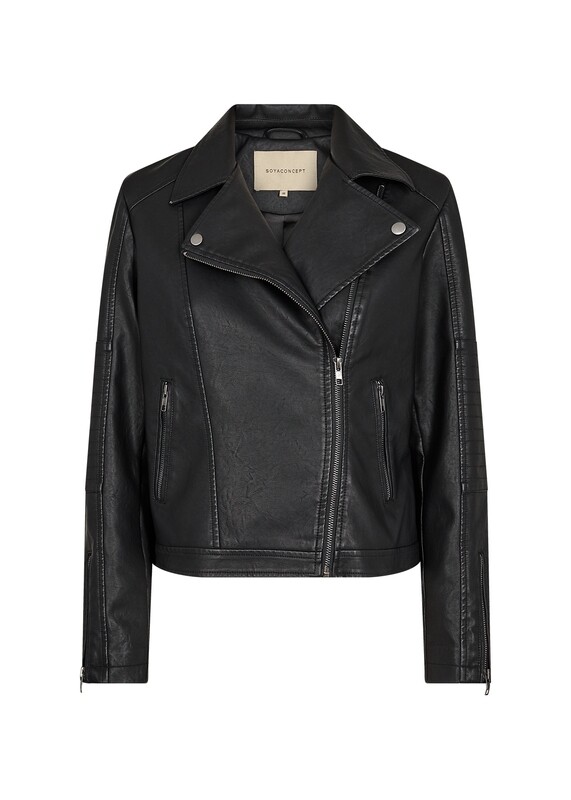 Soya Concept Gunilla Faux Leather Jacket- Black