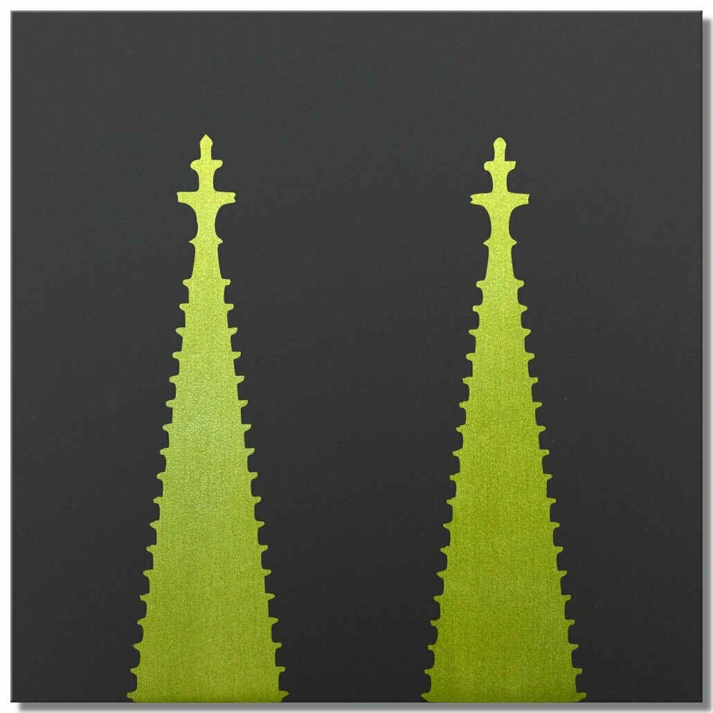 Kölner Dom, Lasur Limette, 25x25 cm