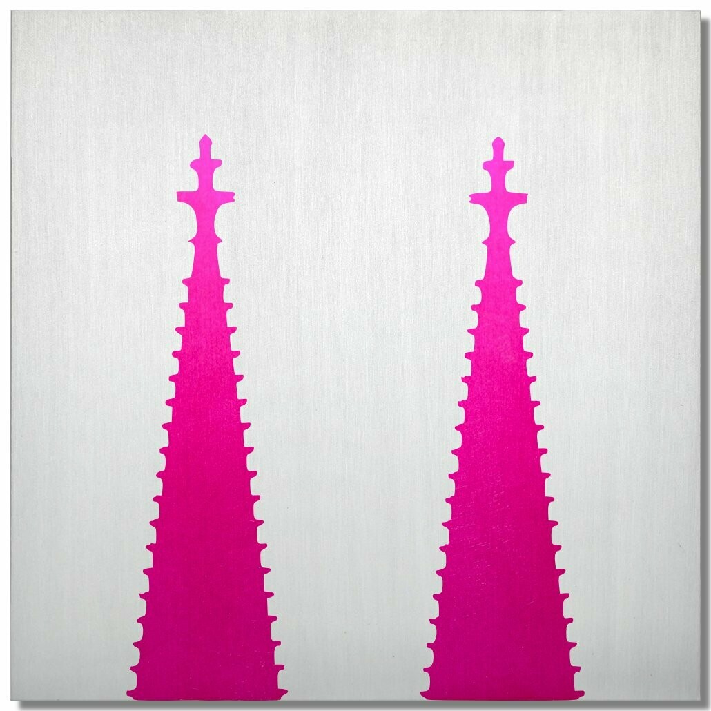 Kölner Dom, Lasur Ciclamino, 25x25 cm