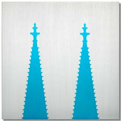 Kölner Dom, Lasur Eisblau, 25x25 cm Kölner Dom, Lasur Eisblau, 25x25 cm