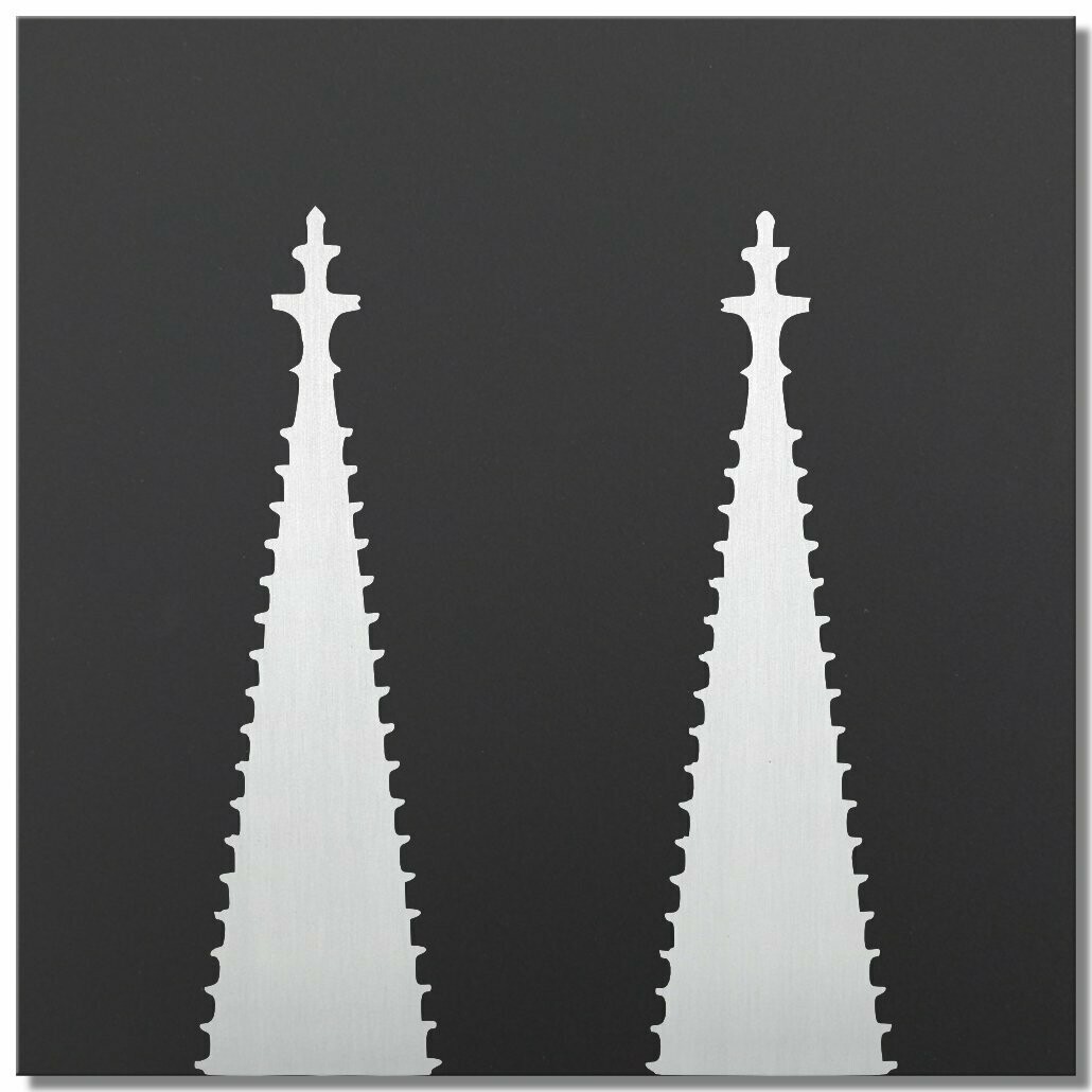 Kölner Dom, Klarlack, 25x25 cm