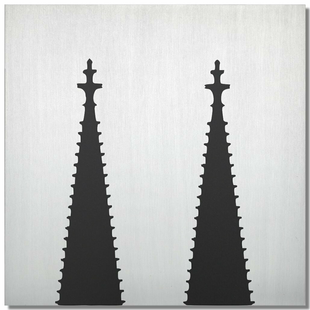 Kölner Dom, schwarz matt, 25x25 cm