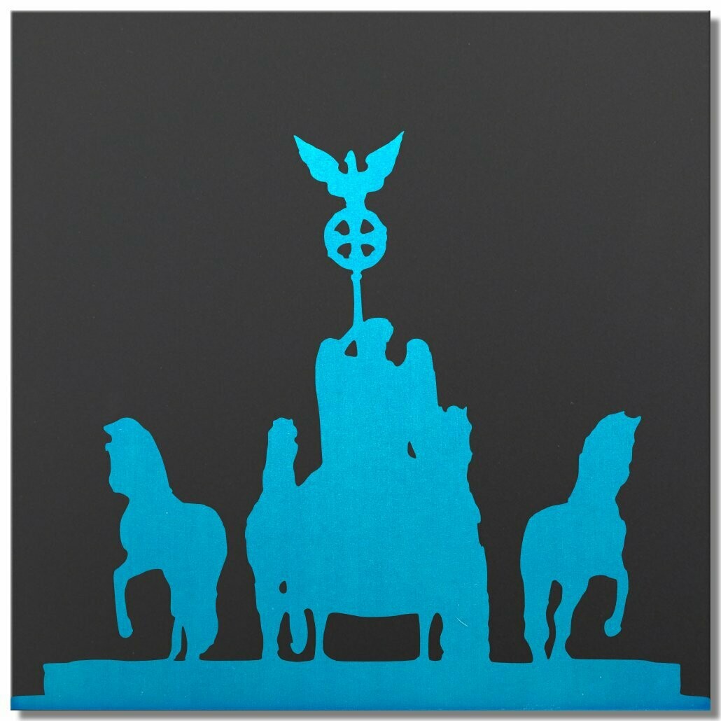 Quadriga Berlin, Eisblau, 25x25 cm
