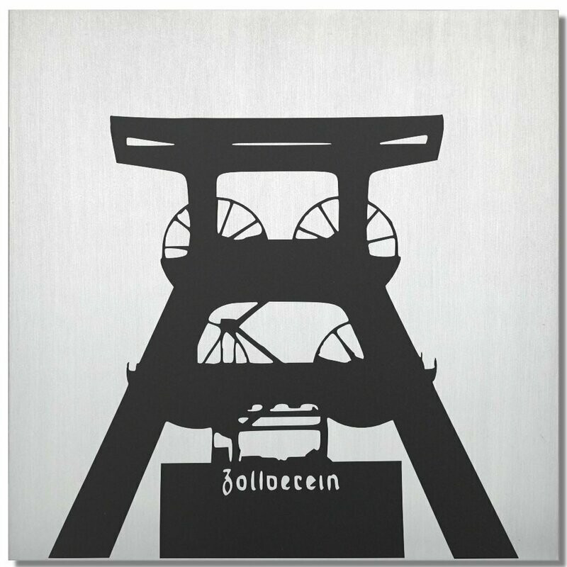 Zollverein Essen, schwarz, 25x25 cm