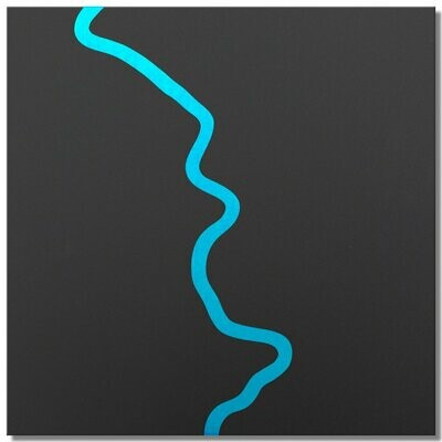 Rhein bei Köln, Eisblau, 25x25 cm