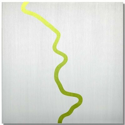 Rhein bei Köln, Lasur Limette, 25x25 cm