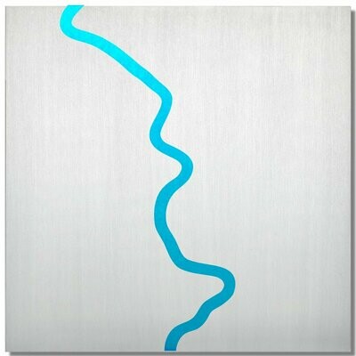 Rhein bei Köln, Lasur Eisblau, 25x25 cm Rhein bei Köln, Lasur Eisblau, 25x25 cm