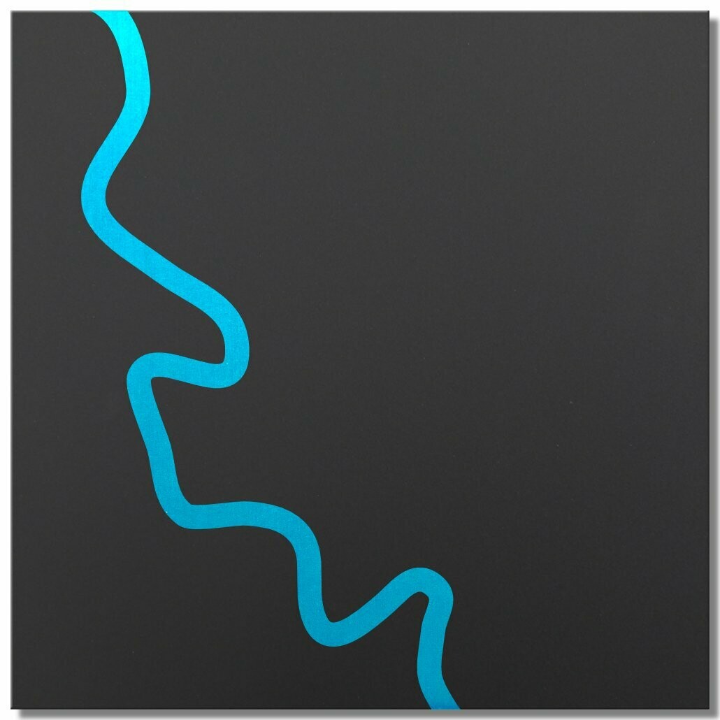 Rhein bei Düsseldorf, Eisblau, 25x25 cm