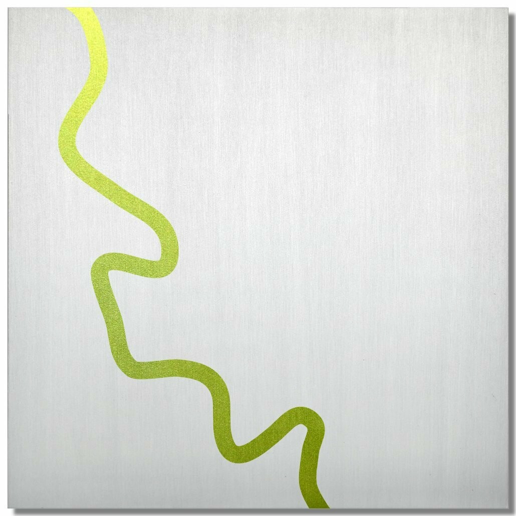 Rhein bei Düsseldorf, Limette, 25x25 cm