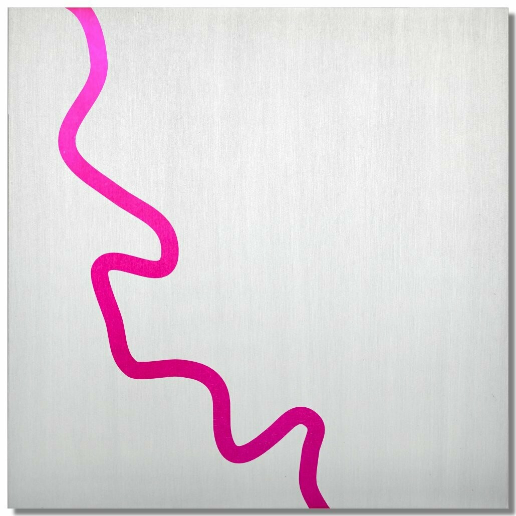 Rhein bei Düsseldorf, Ciclamino, 25x25 cm