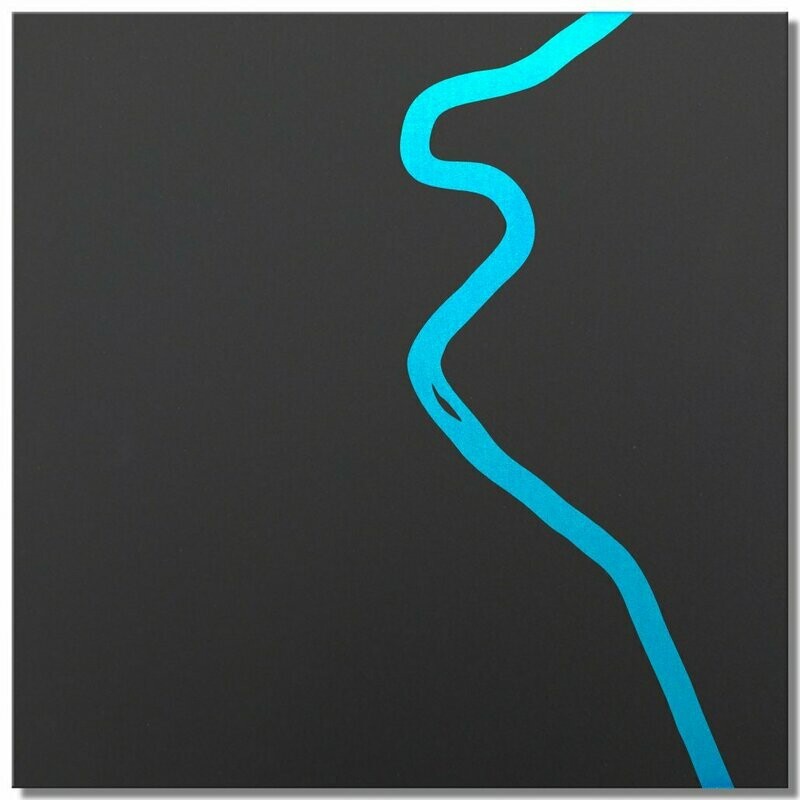 Neckar bei Stuttgart, Eisblau, 25x25 cm Neckar bei Stuttgart, Eisblau, 25x25 cm