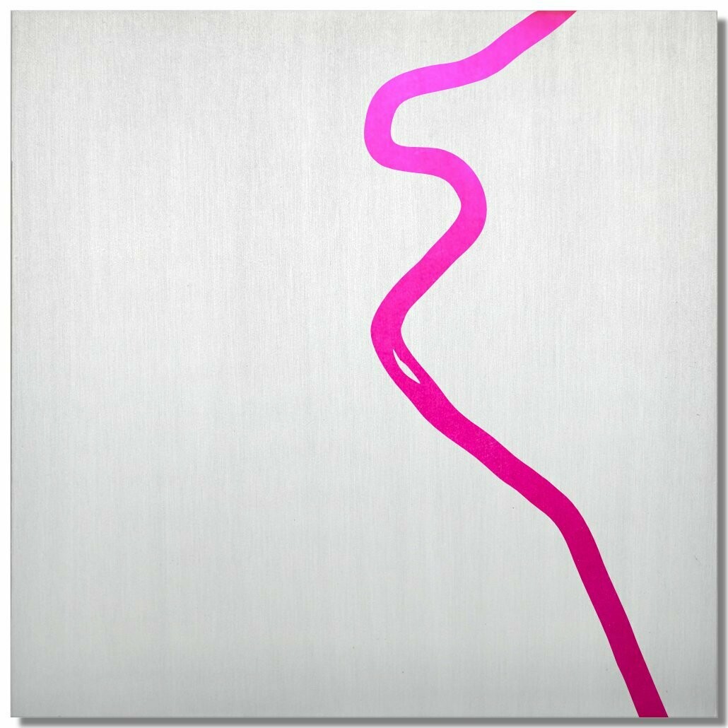 Neckar bei Stuttgart, Ciclamino, 25x25 cm