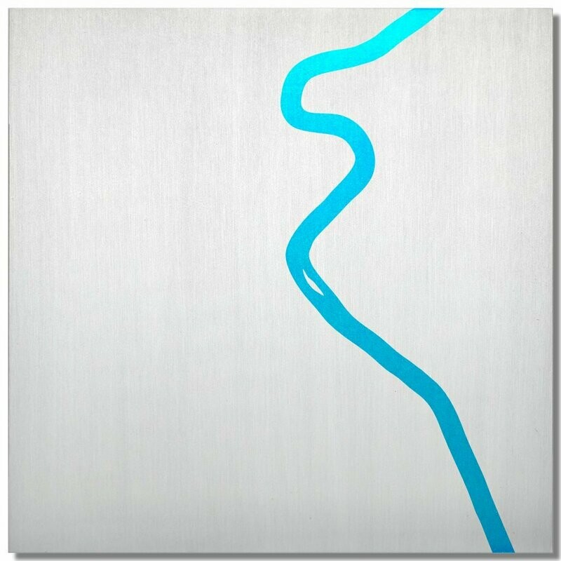 Neckar bei Stuttgart, Eisblau, 25x25 cm Neckar bei Stuttgart, Eisblau, 25x25 cm