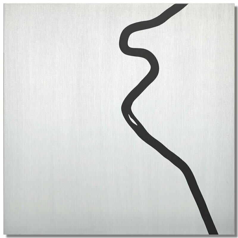Neckar bei Stuttgart, Schwarz, 25x25 cm Neckar bei Stuttgart, Schwarz, 25x25 cm