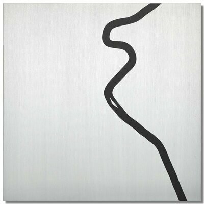 Neckar bei Stuttgart, Schwarz, 25x25 cm Neckar bei Stuttgart, Schwarz, 25x25 cm
