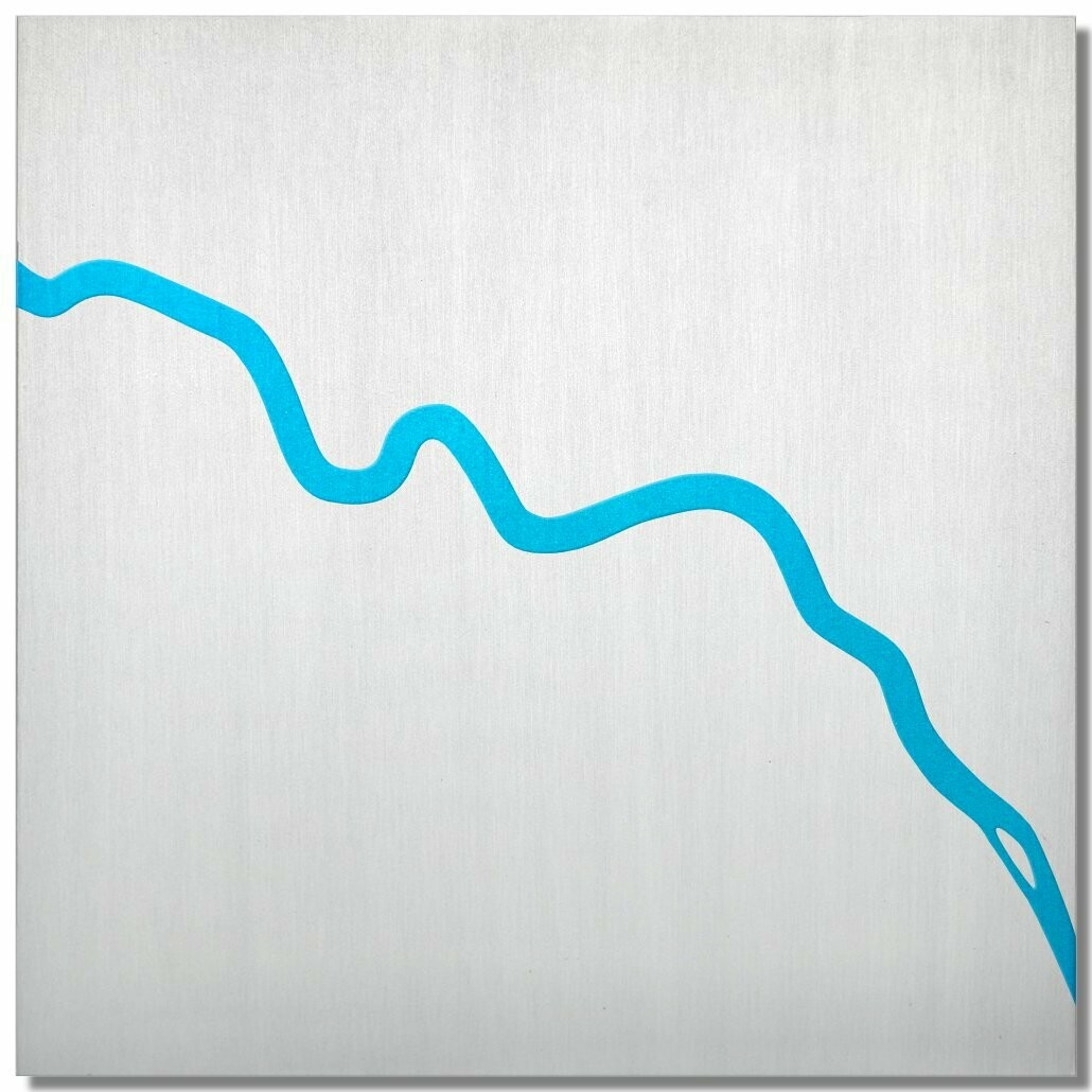 Elbe bei Dresden, Eisblau, 25x25 cm