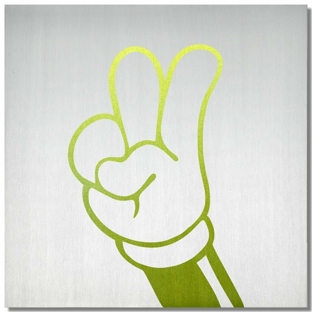 Micky "victory", Limette, 25x25cm