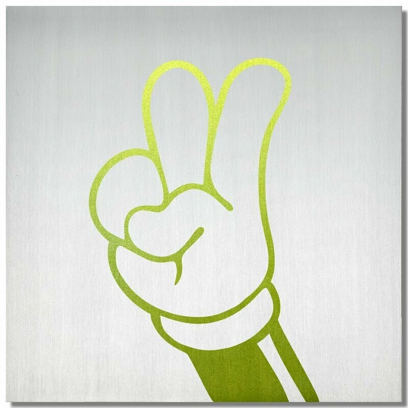 Micky Micky "victory", Limette, 25x25cm
