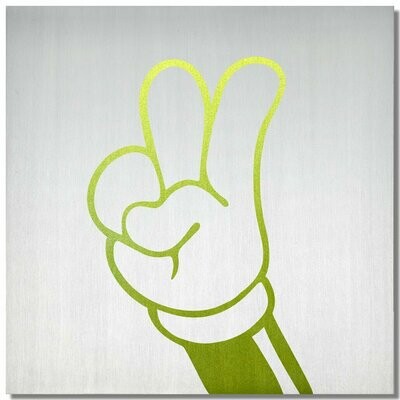 Micky Micky "victory", Limette, 25x25cm