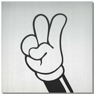 Micky Micky "victory", Schwarz, 25x25cm