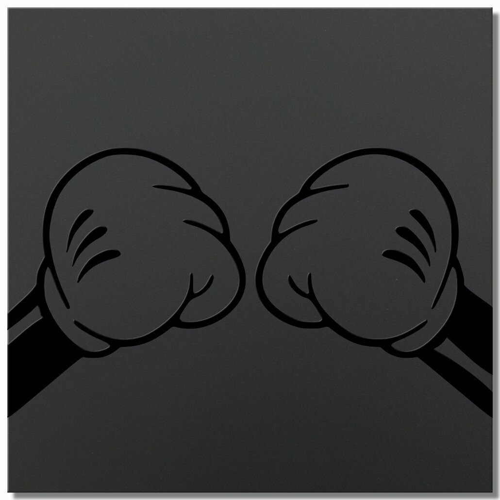 Micky "boxing", black series, 25x25cm