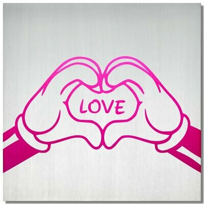 Micky Micky "love", ciclamino, 25x25cm
