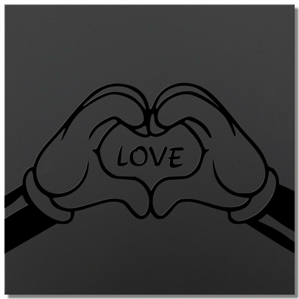 Micky "love", black series, 25x25cm