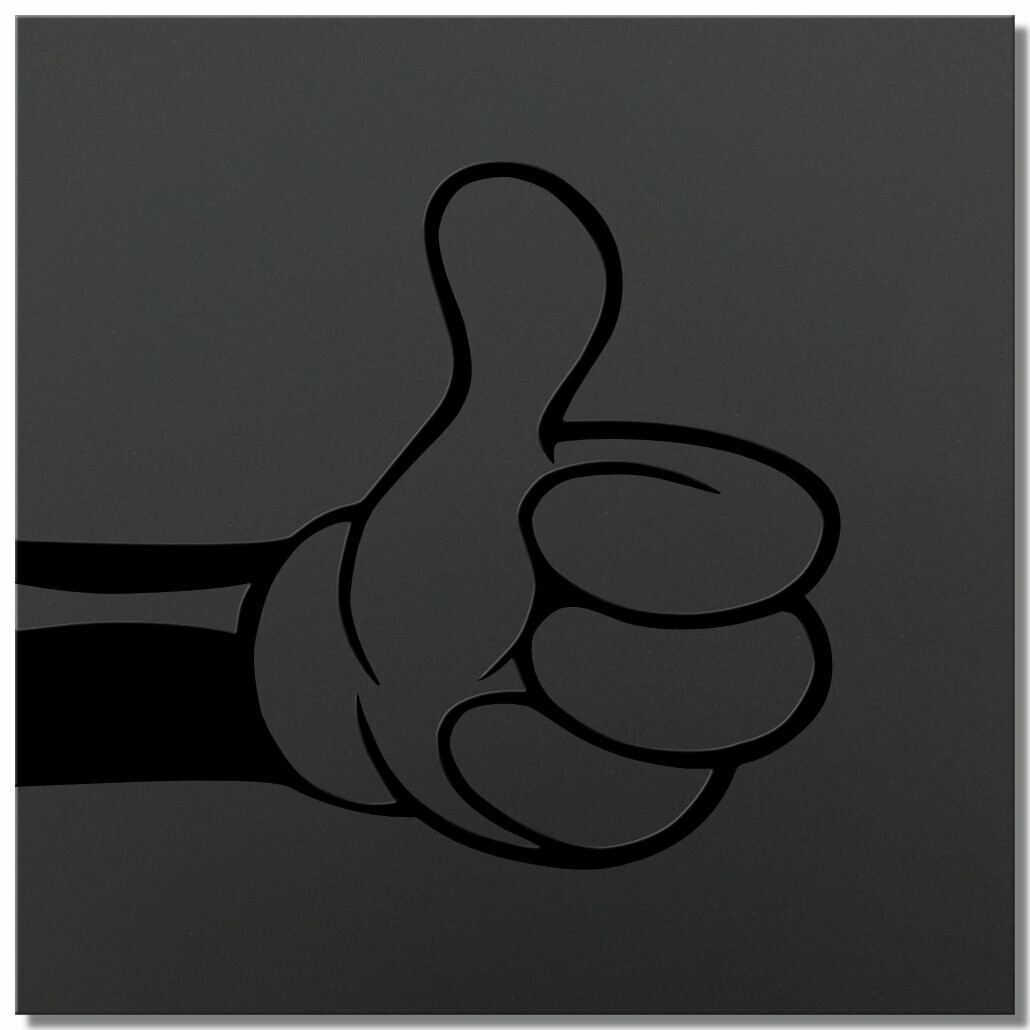 Micky "thumps up" - black series - 25x25cm