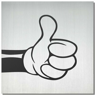 Micky "thumps up", schwarz, 25x25cm