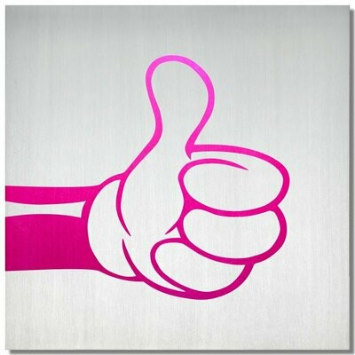 Micky Micky "thumps up", ciclamino, 25x25cm