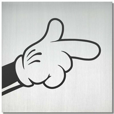 Micky "point", Schwarz, 25x25cm