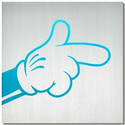 Micky Micky "point", Eisblau, 25x25cm