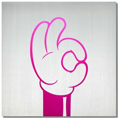 Micky Micky "OK!", Ciclamino, 25x25cm