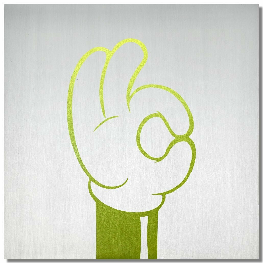 Micky "OK!", Limette, 25x25cm