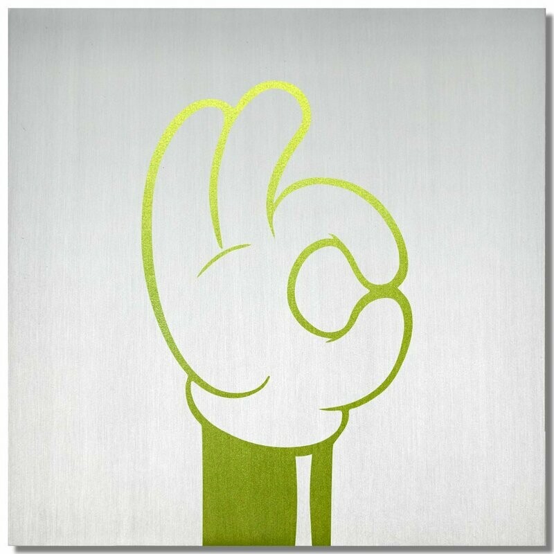 Micky Micky "OK!", Limette, 25x25cm