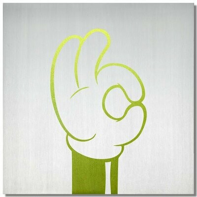 Micky "OK!", Limette, 25x25cm