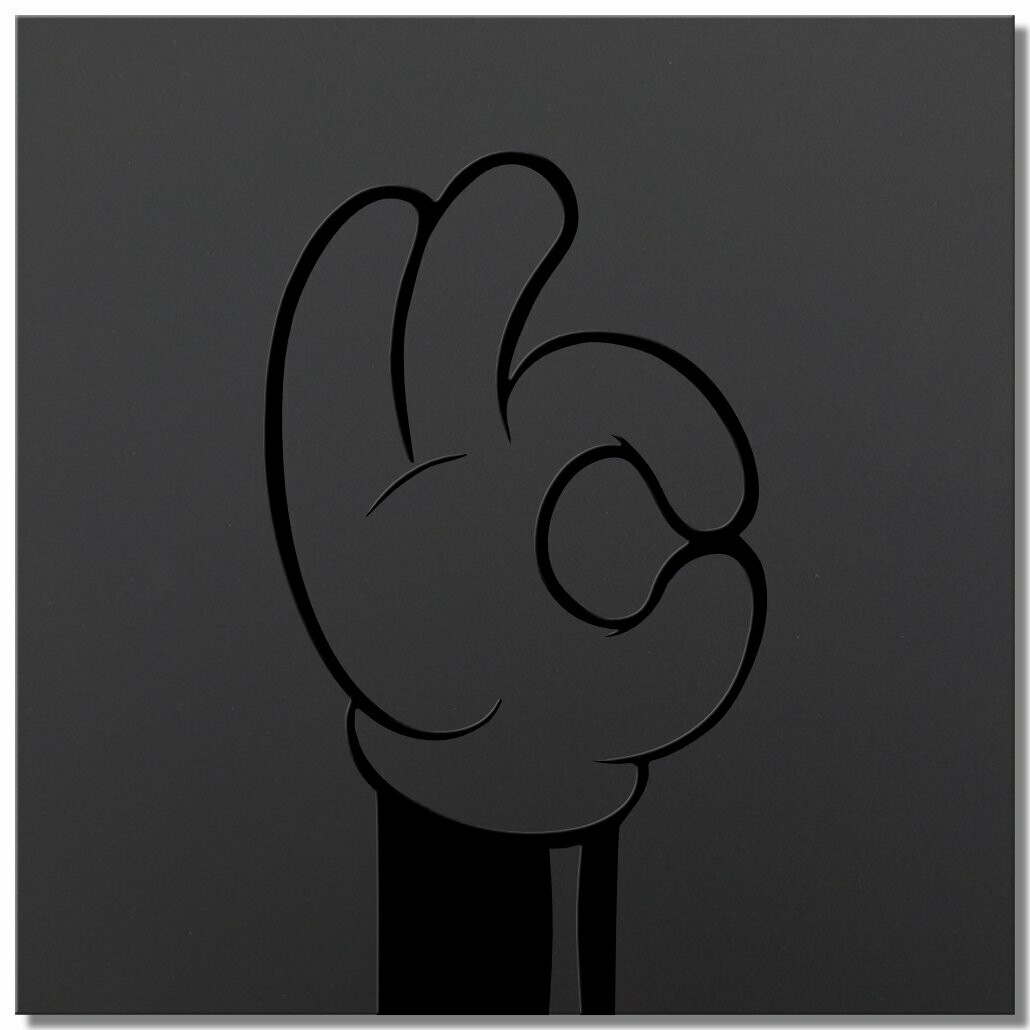 Micky "OK!" - black series - 25x25cm