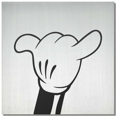 Micky Micky "hang loose", Schwarz, 25x25cm