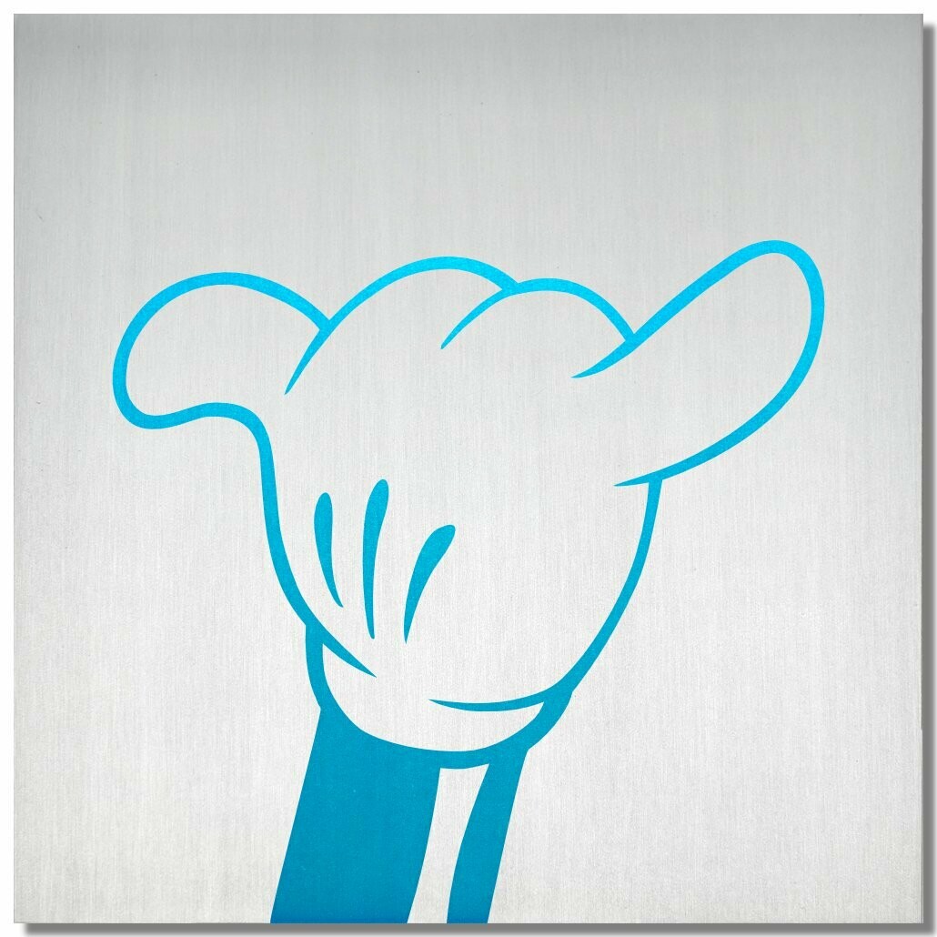 Micky "hang loose", Eisblau, 25x25cm