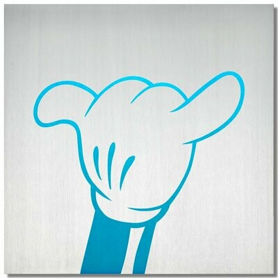 Micky Micky "hang loose", Eisblau, 25x25cm